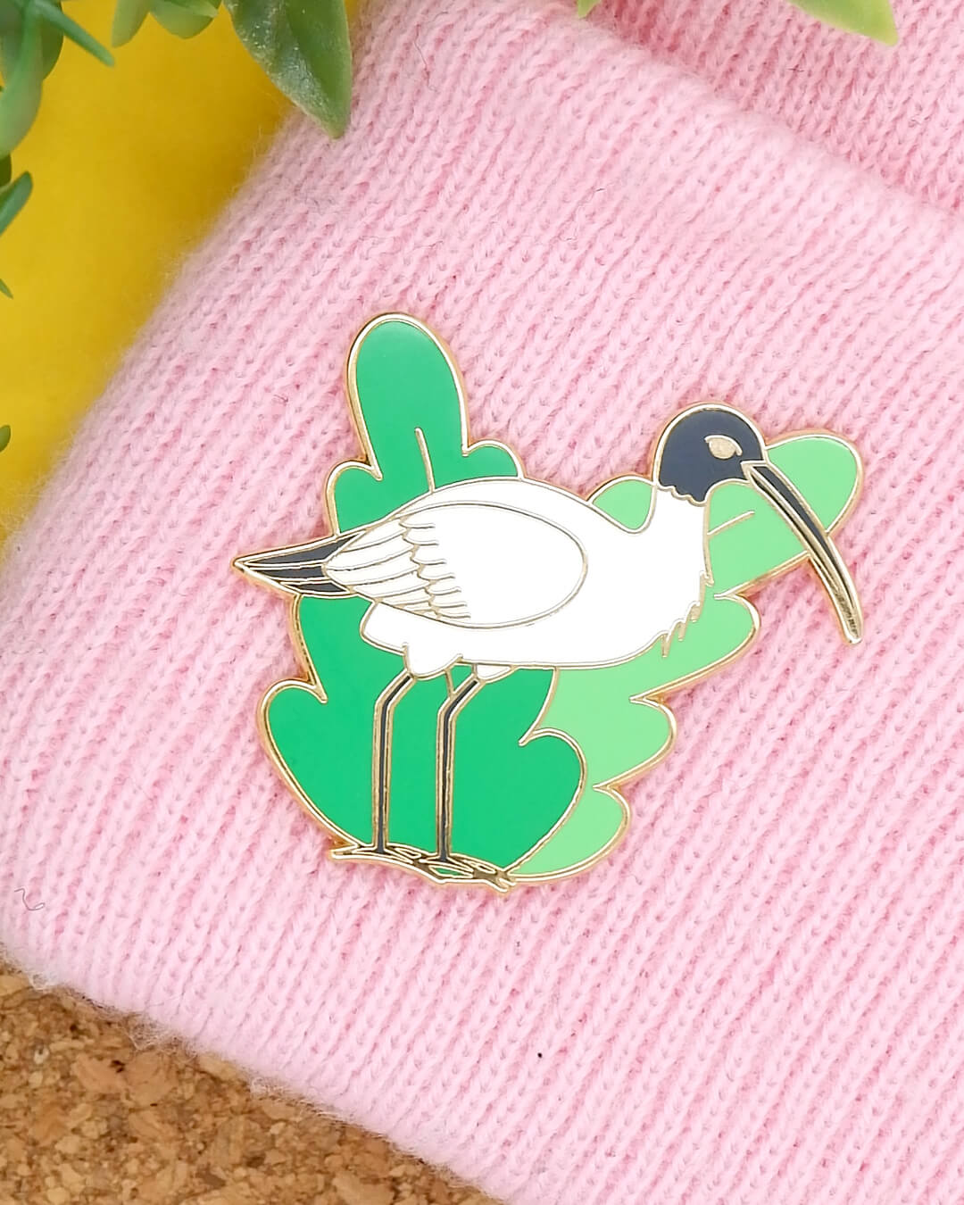 Australian White Ibis (Bin Chicken) hard enamel pin