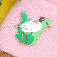 Australian White Ibis (Bin Chicken) hard enamel pin