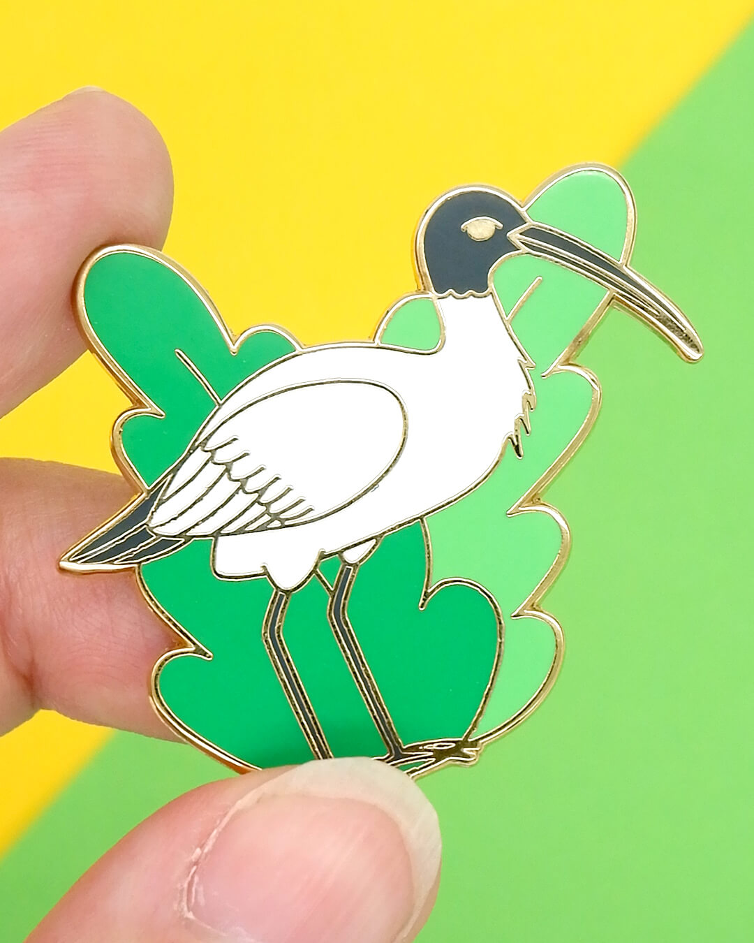 Australian White Ibis (Bin Chicken) hard enamel pin
