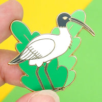 Australian White Ibis (Bin Chicken) hard enamel pin