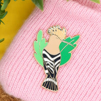 Eurasian Hoopoe hard enamel pin