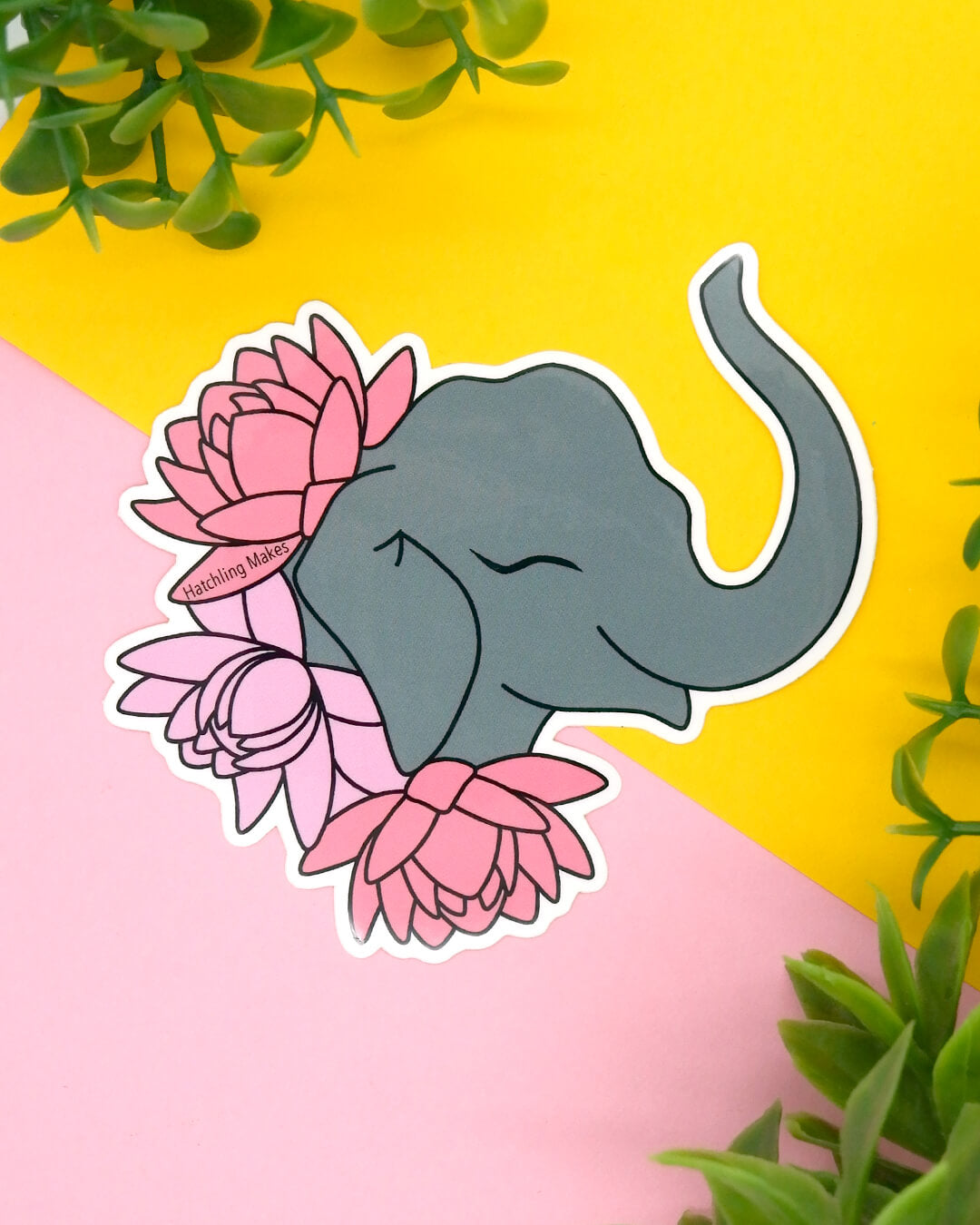 Indian Elephant Vinyl Sticker
