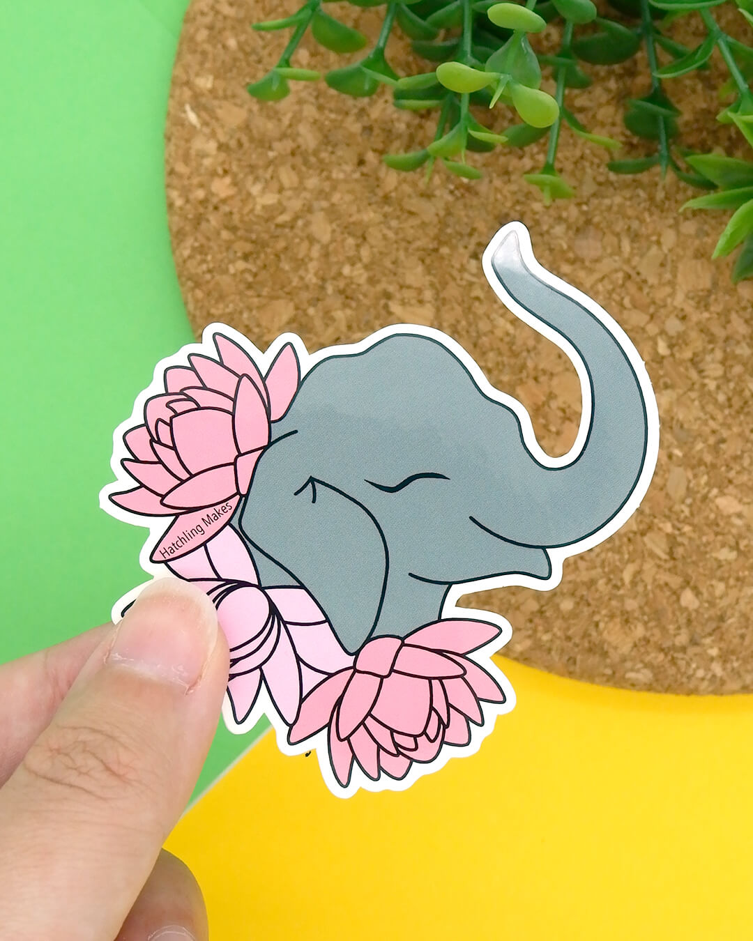 Indian Elephant Vinyl Sticker