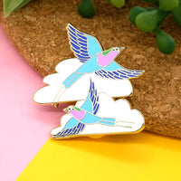 Lilac breasted roller hard enamel pin