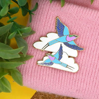 Lilac breasted roller hard enamel pin