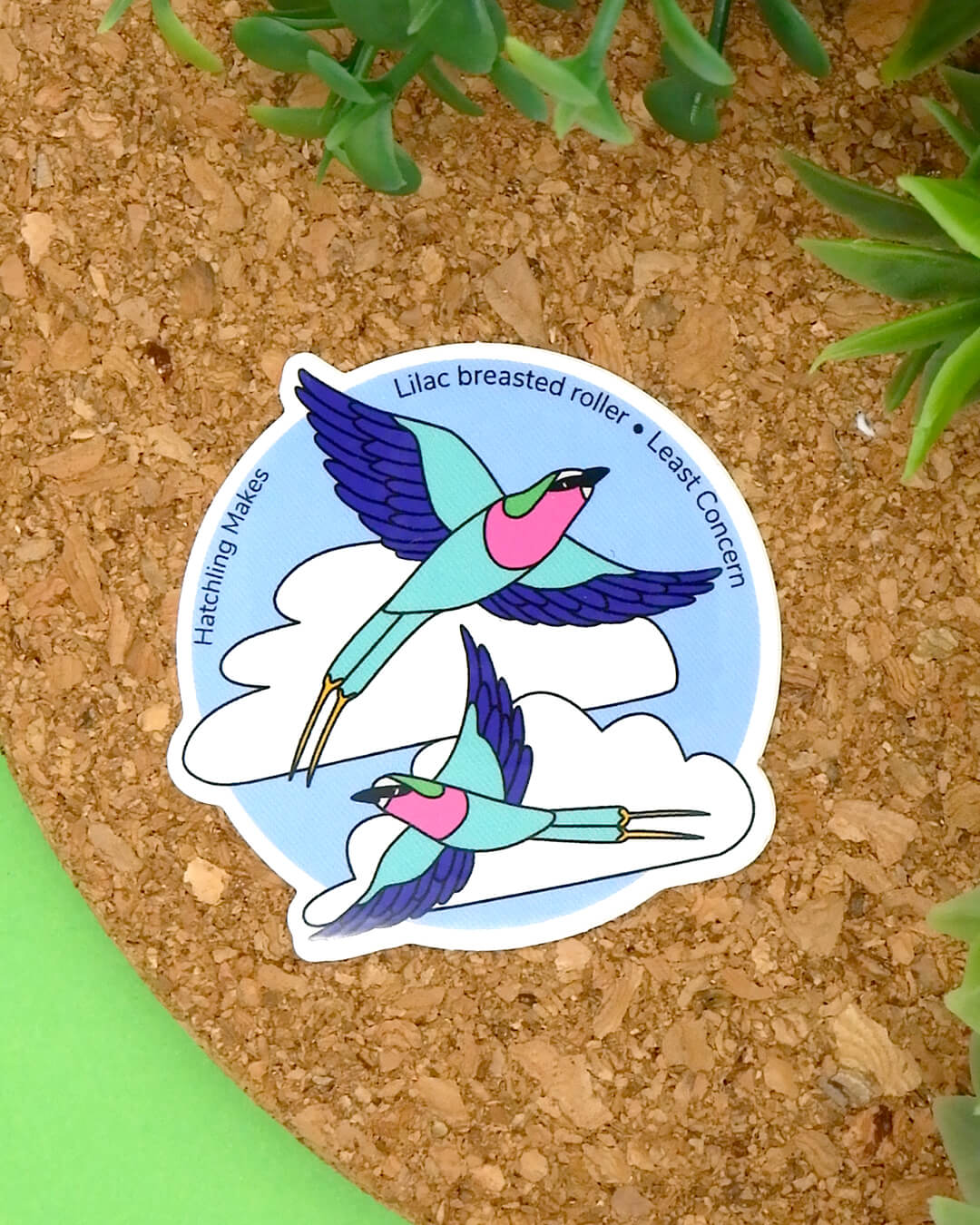 Lilac Breasted Roller Mini Vinyl Sticker