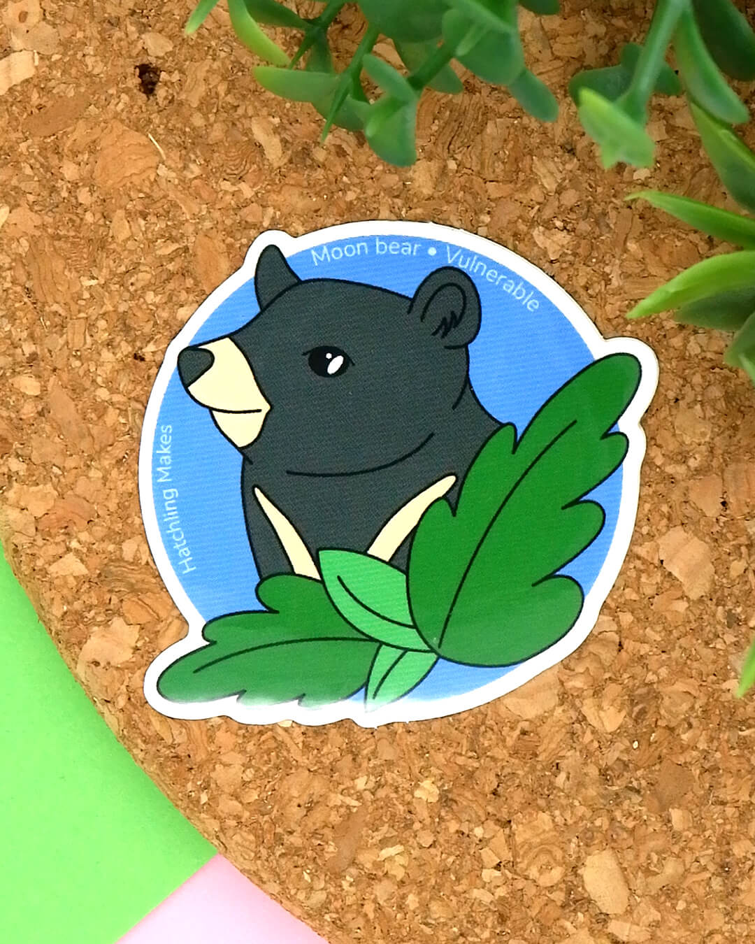 Moon Bear Mini Vinyl Sticker