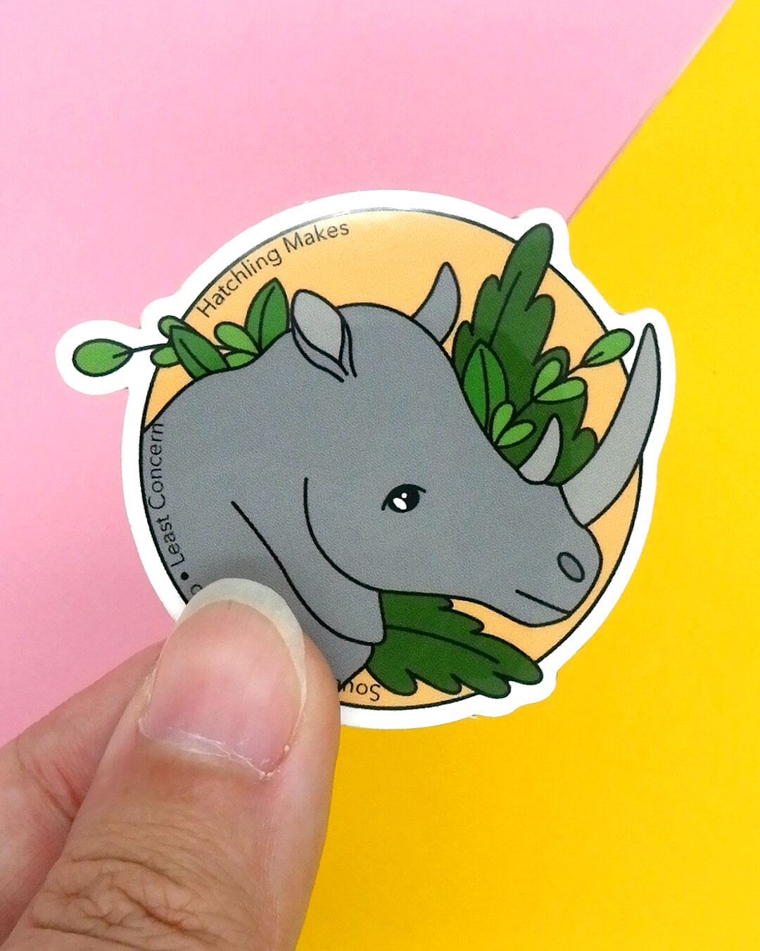 Southern White Rhino Mini Vinyl Sticker