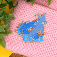 Thresher shark hard enamel pin
