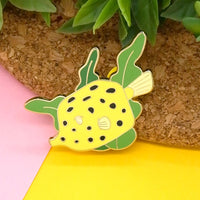 Yellow Boxfish hard enamel pin