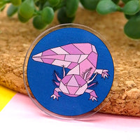 Axolotl acrylic pin