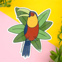 Green-billed toucan vinyl sticker