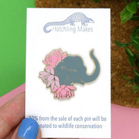 Indian elephant hard enamel pin