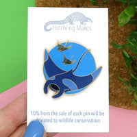 Manta Ray Hard Enamel Pin
