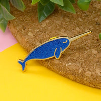 Narwhal glitter mini pin