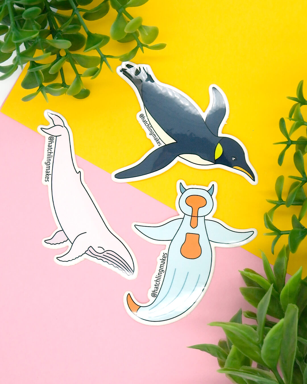 Ocean Creatures Vinyl Sticker Pack (3 stickers)