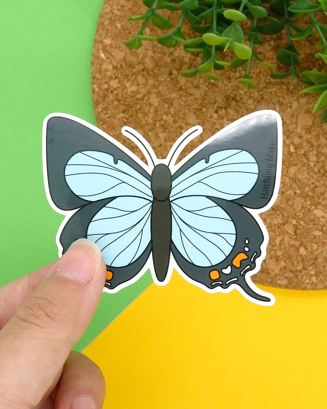 Pale Imperial Hairstreak Butterfly Vinyl Sticker