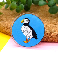 Puffin acrylic pin