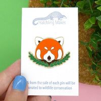 Red panda hard enamel pin