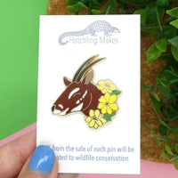 Saola hard enamel pin