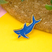 Shark glitter mini pin