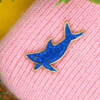 Shark glitter mini pin