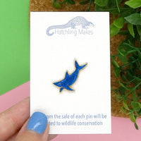 Shark glitter mini pin