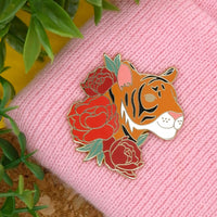 Peony Tiger Hard Enamel Pin