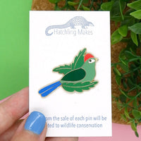 Red crested turaco hard enamel pin
