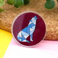 Wolf acrylic pin