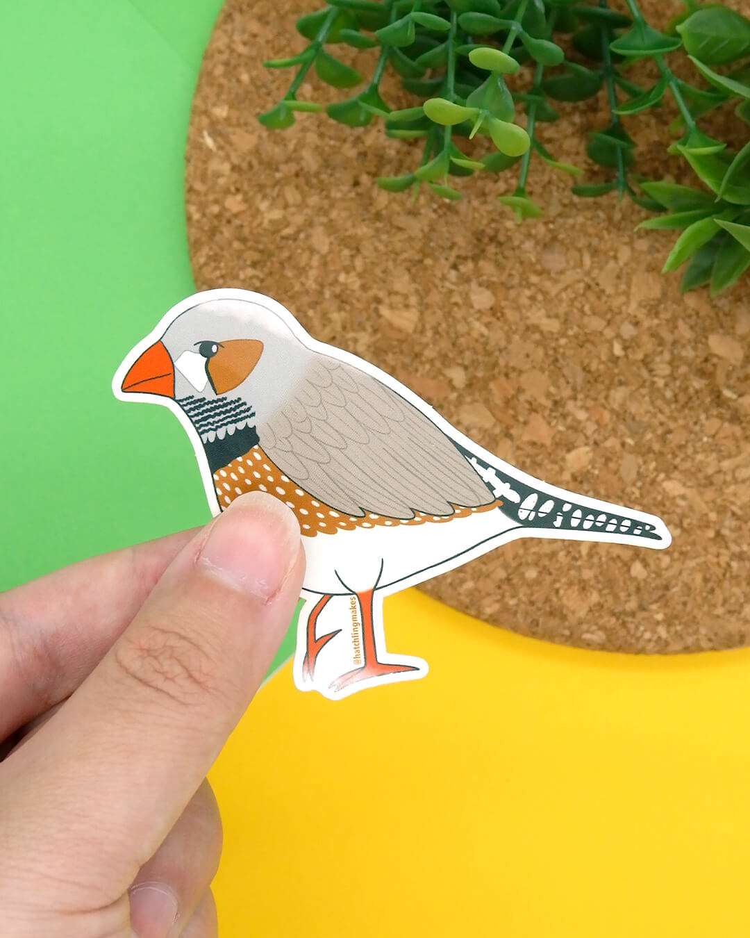Zebra Finch Vinyl Sticker