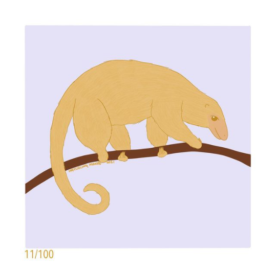 100 Day Project Day 11 (Silky Anteater)