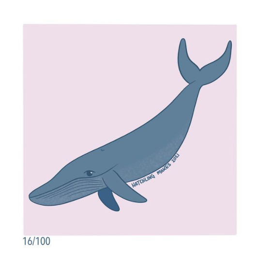 100 Day Project Day 16 (Blue Whale)