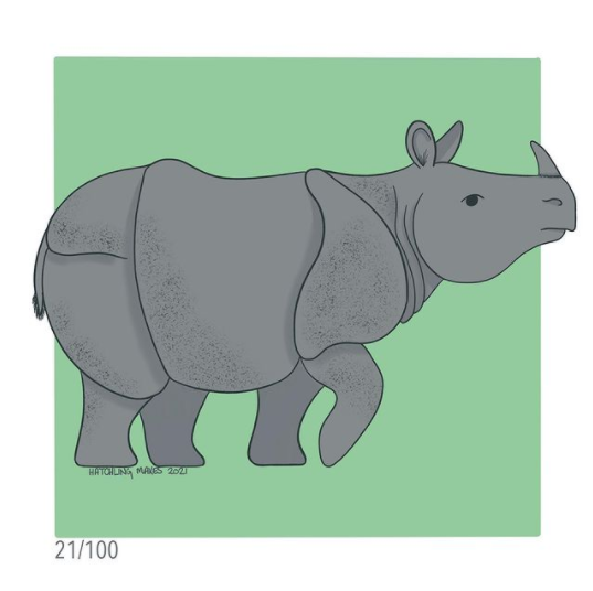 100 Day Project Day 21 : Javan Rhino