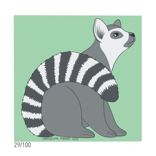 100 Day Project Day 29 : Ring Tailed Lemur