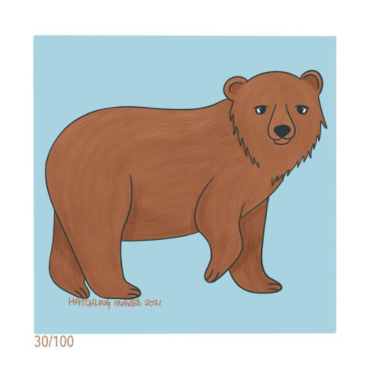 100 Day Project Day 30 : Brown Bear