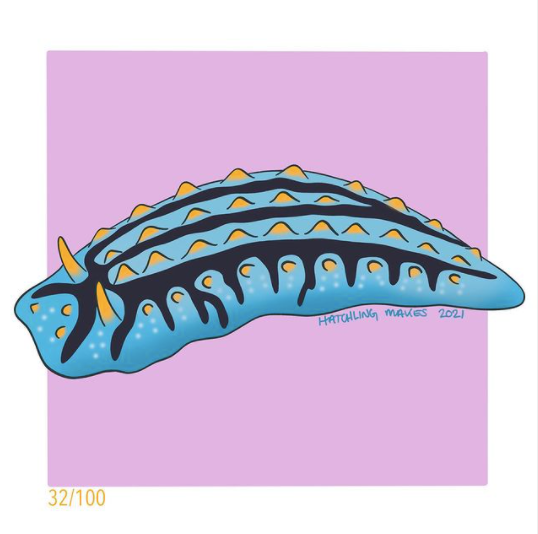 100 Day Project Day 32: Scrambled Egg Nudibranch