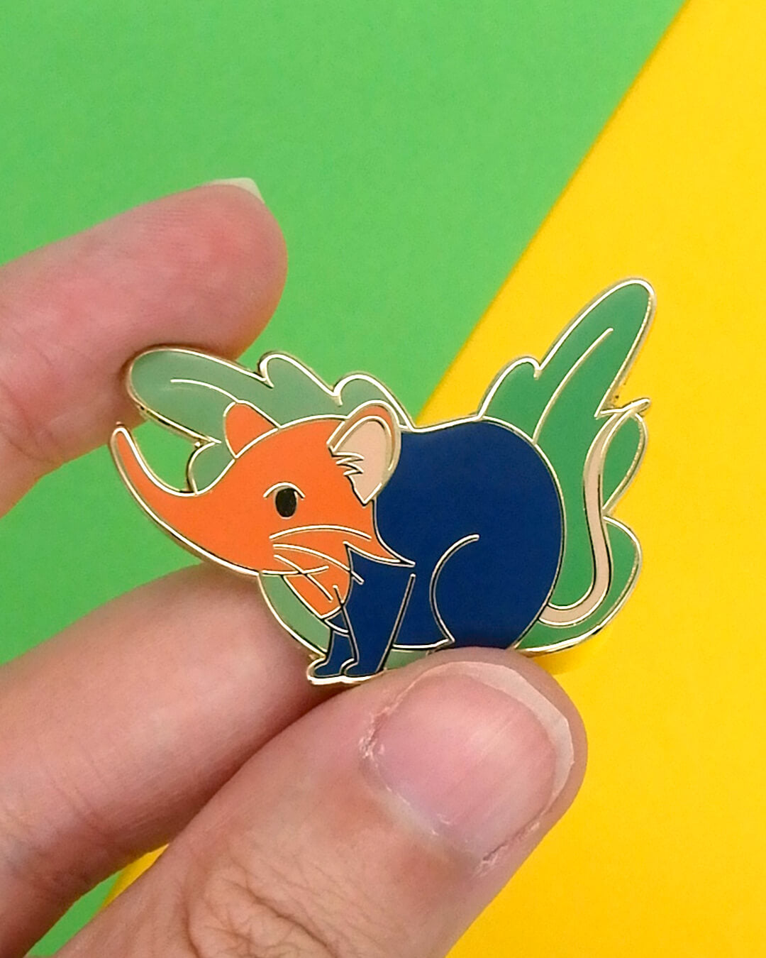 Elephant shrew hard enamel pin