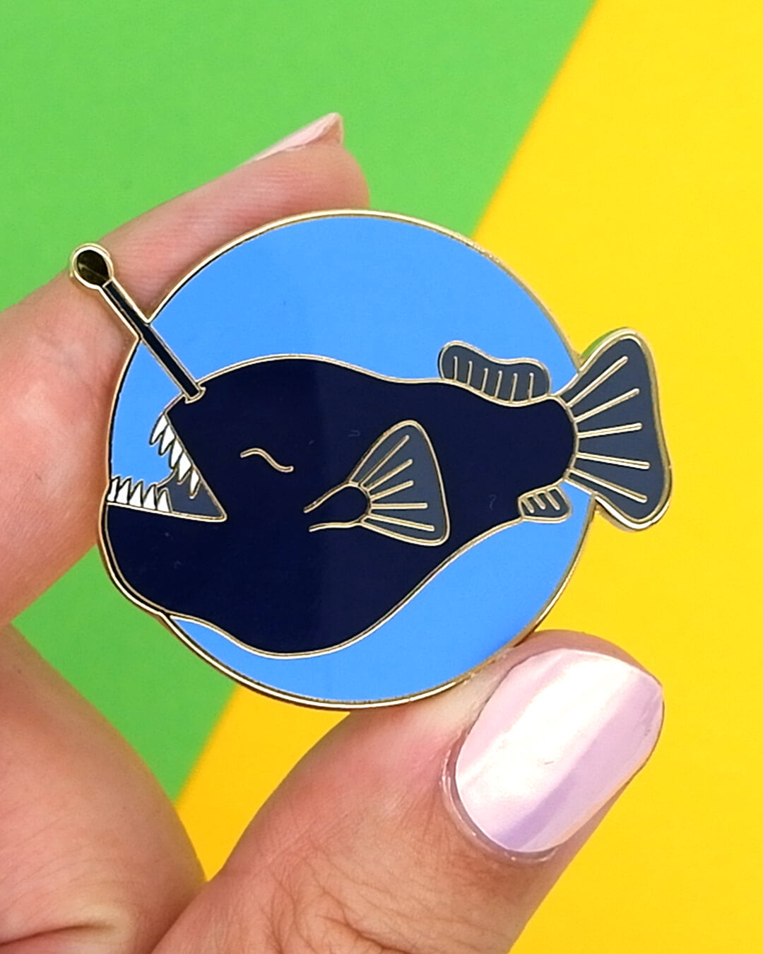 Black Sea Devil (Anglerfish) Hard Enamel Pin