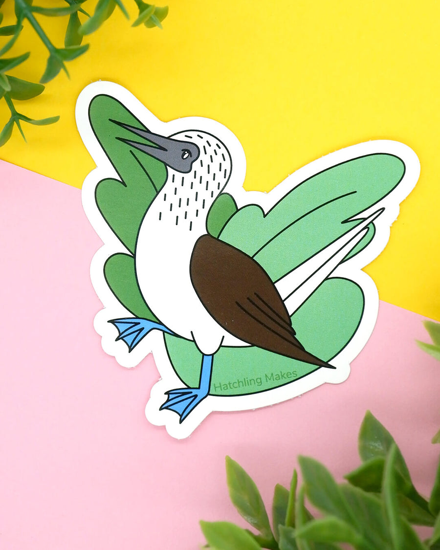 Blue Footed Booby Dancing Vinyl Sticker