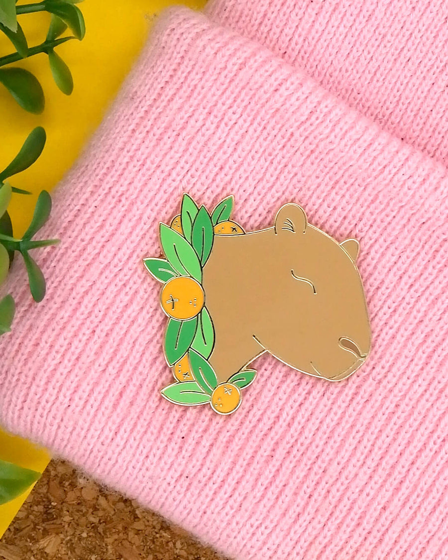 Capibara Pin Capybara hard enamel pin – Hatchling Makes