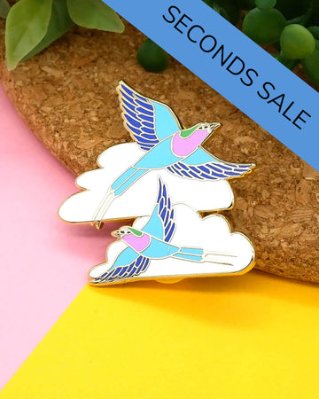 Lilac Breasted Roller Enamel Pin - SECONDS SALE