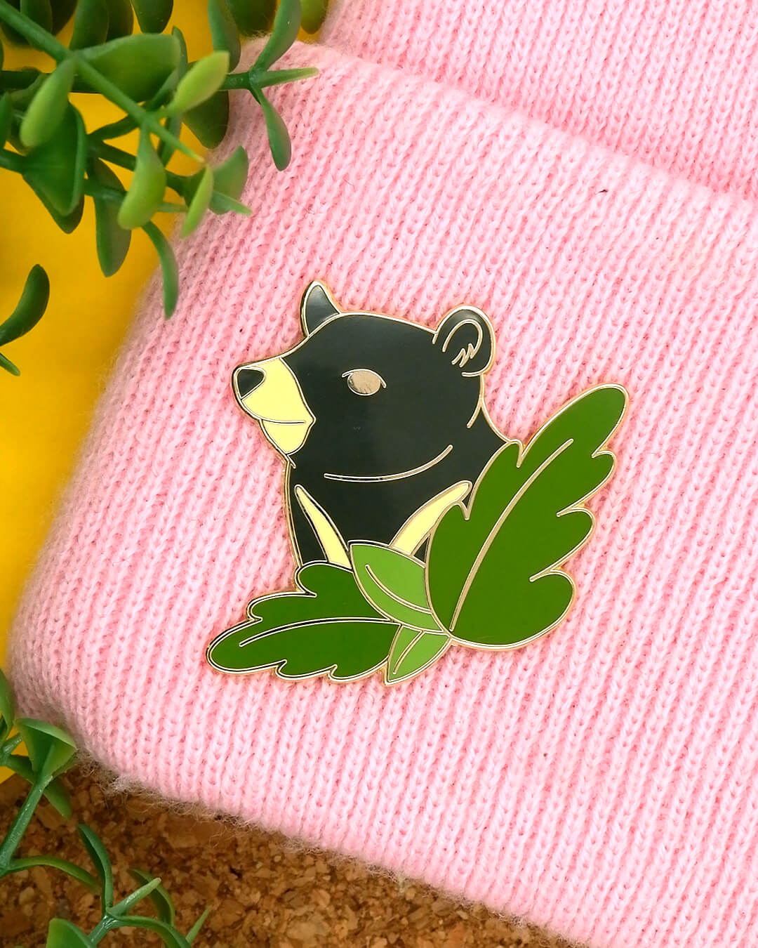 Moon bear hard enamel pin