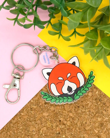 Red Panda Recycled Acrylic Keychain