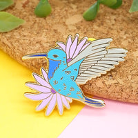 Santa Marta Sabrewing Hummingbird hard enamel pin