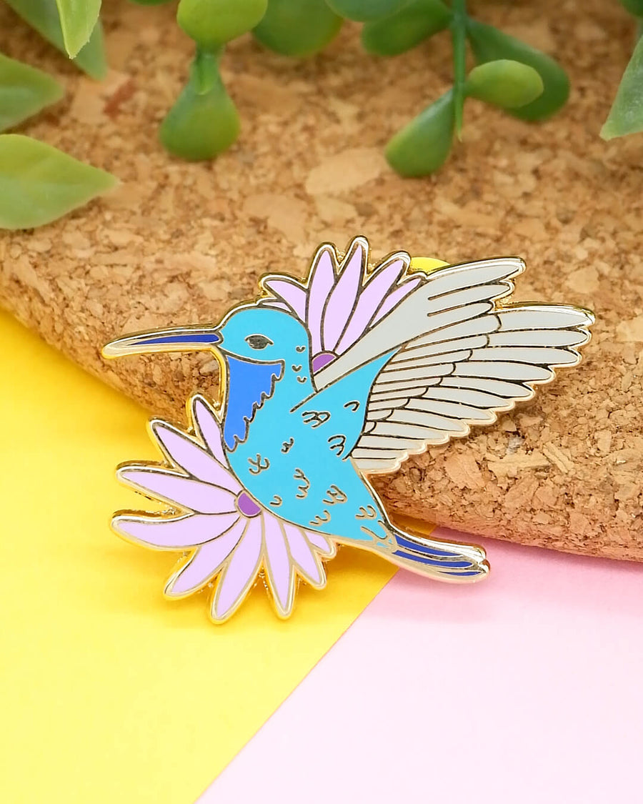 Santa Marta Sabrewing Hummingbird hard enamel pin