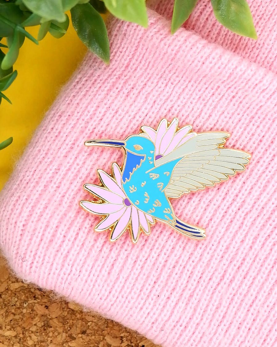 Santa Marta Sabrewing Hummingbird hard enamel pin