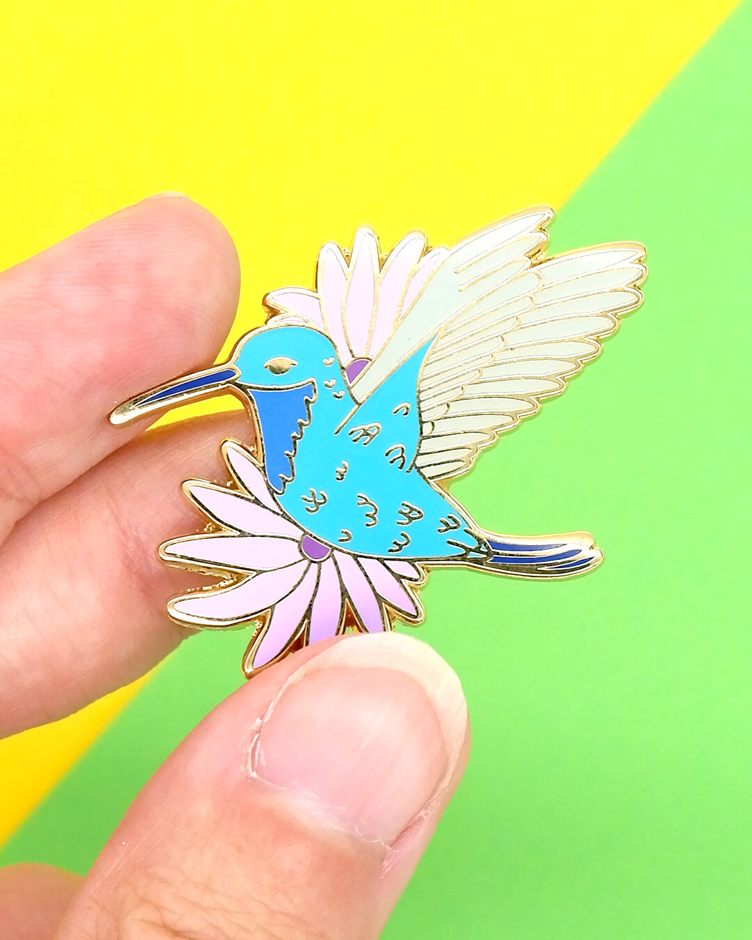 Santa Marta Sabrewing Hummingbird hard enamel pin