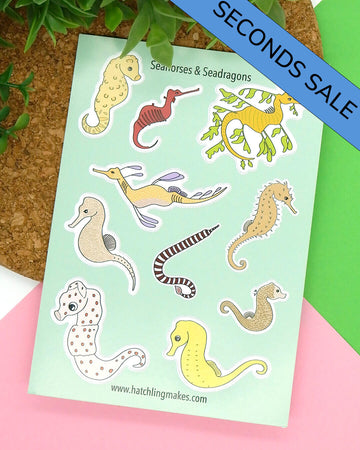 Seahorse Sticker sheet - Seconds Sale