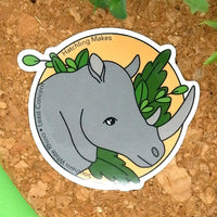 Southern White Rhino Mini Vinyl Sticker